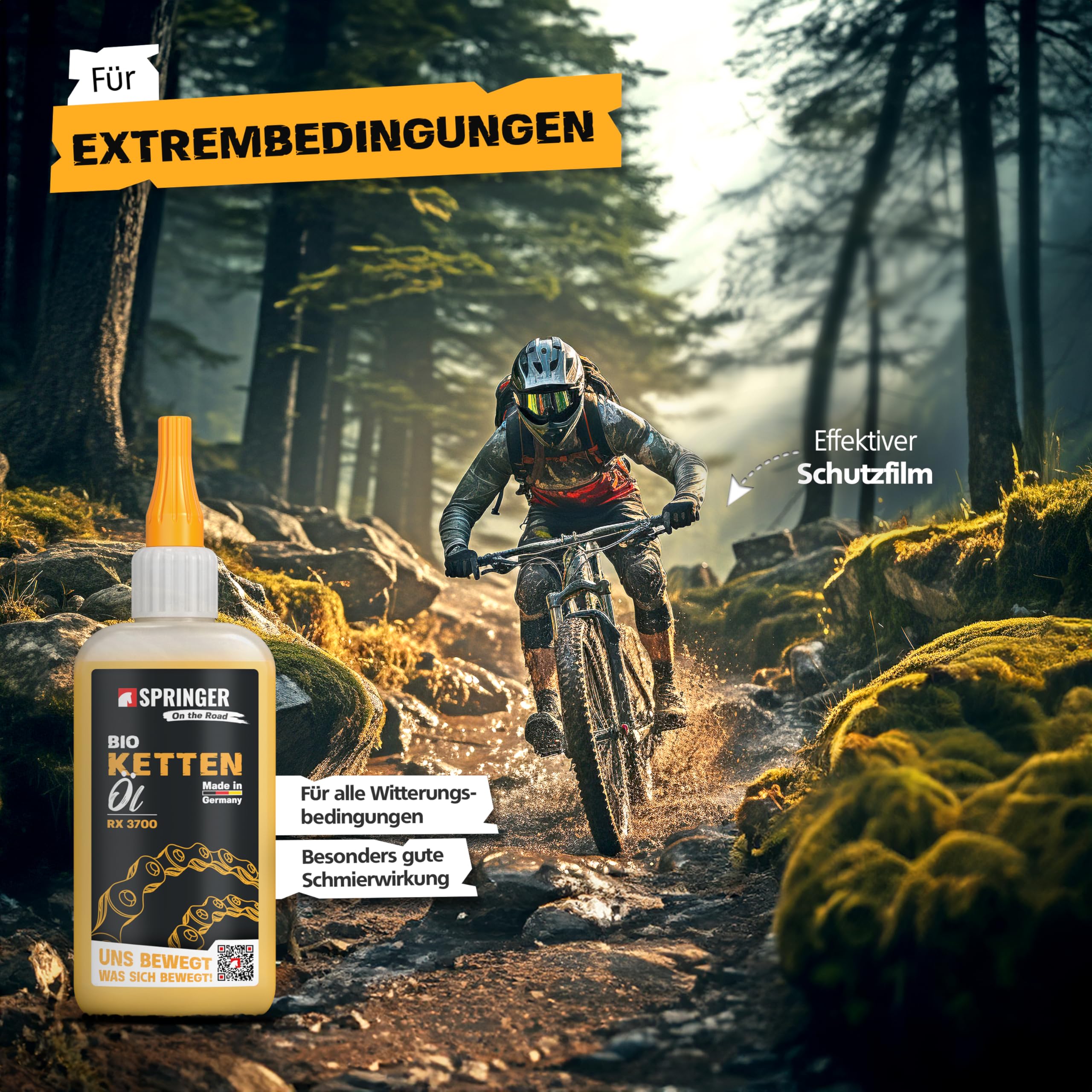 SPRINGER RX3700 – ekologiczny olej do łańcuchów 50 ml – Made in Germany – ochrona przed korozją i zużyciem – – – odporny na warunki atmosferyczne – smar do łańcuchów np. do rowerów elektrycznych i MTB