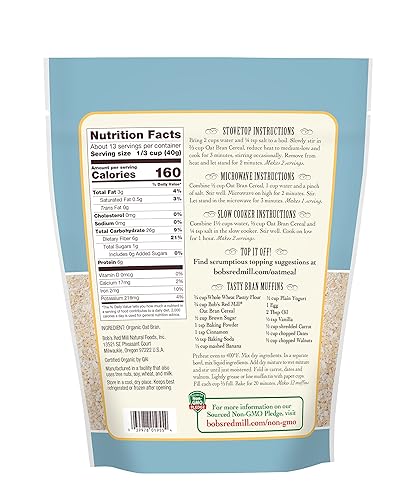 Miniatura 4 de Bobs Red Mill Cereal caliente de salvado de avena orgánico con alto contenido de fibra 18 onzas