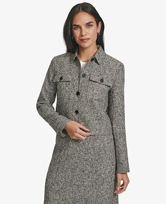 Calvin Klein Women's Cropped Tweed Suit Jacket