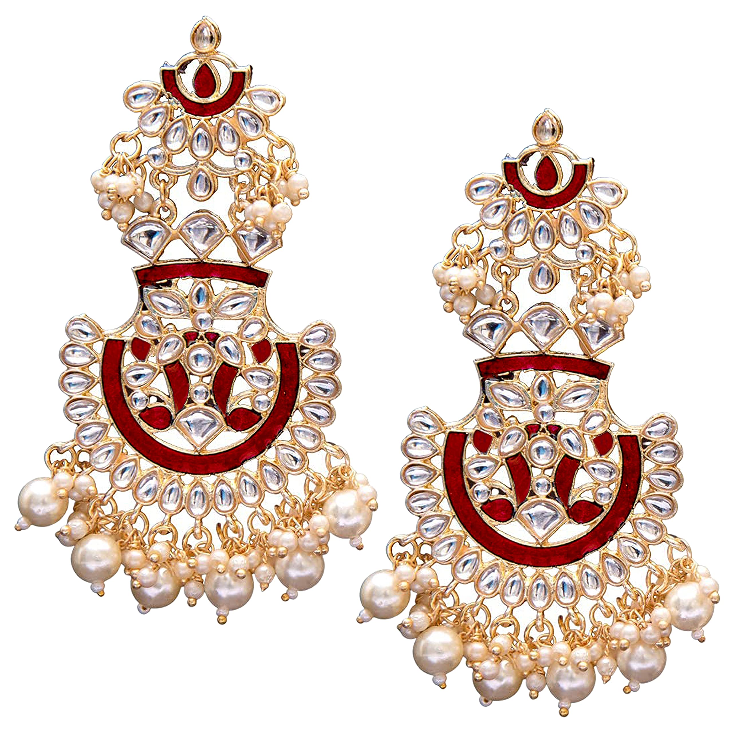 I Jewels Women Gold Plated Intricately Designed Traditional Meenakari Earrings Glided With Kundans & Pearls (E3004M) (B0974W17Q5) Amazon Price History, Amazon Price Tracker
