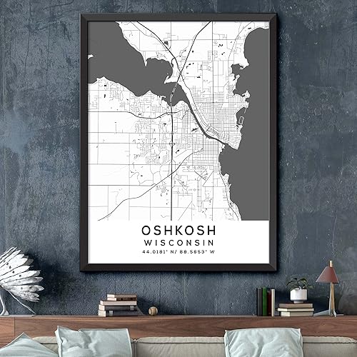 Miniatura 2 de Mapa de Oshkosh, Wisconsin, Light 2 (24x36)