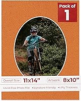 Vista 173 de Tapete de 11 x 14 pulgadas, corte biselado para fotos de 8 x 10 pulgadas, diseño de ante beige precortado, apertura de tablero ovalado, sin ácidos