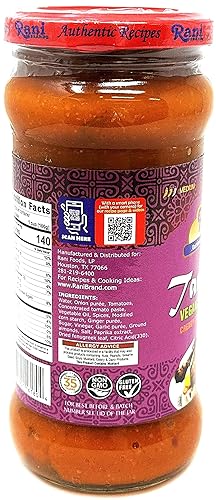 Miniatura 3 de Rani Tandoori - Salsa vegana a fuego lento (tomate cremoso y pimentón ahumado), tarro de vidrio de 14 onzas (14.11oz), fácil de usar, vegano, sin