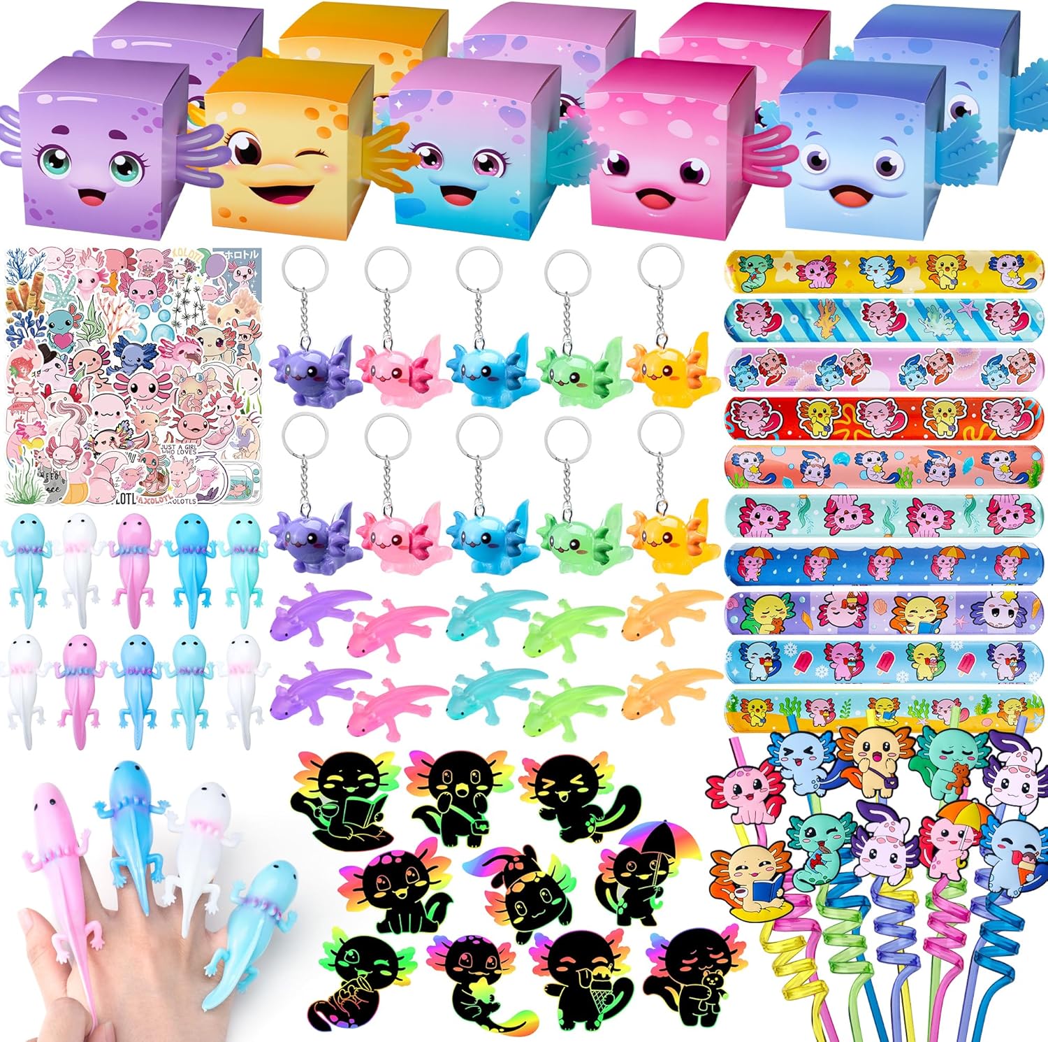 DMIGHT Axolotl Party Favors Birthday Decorations Axolotl Goodie Bag Stuffers for Party Decorations Supplies