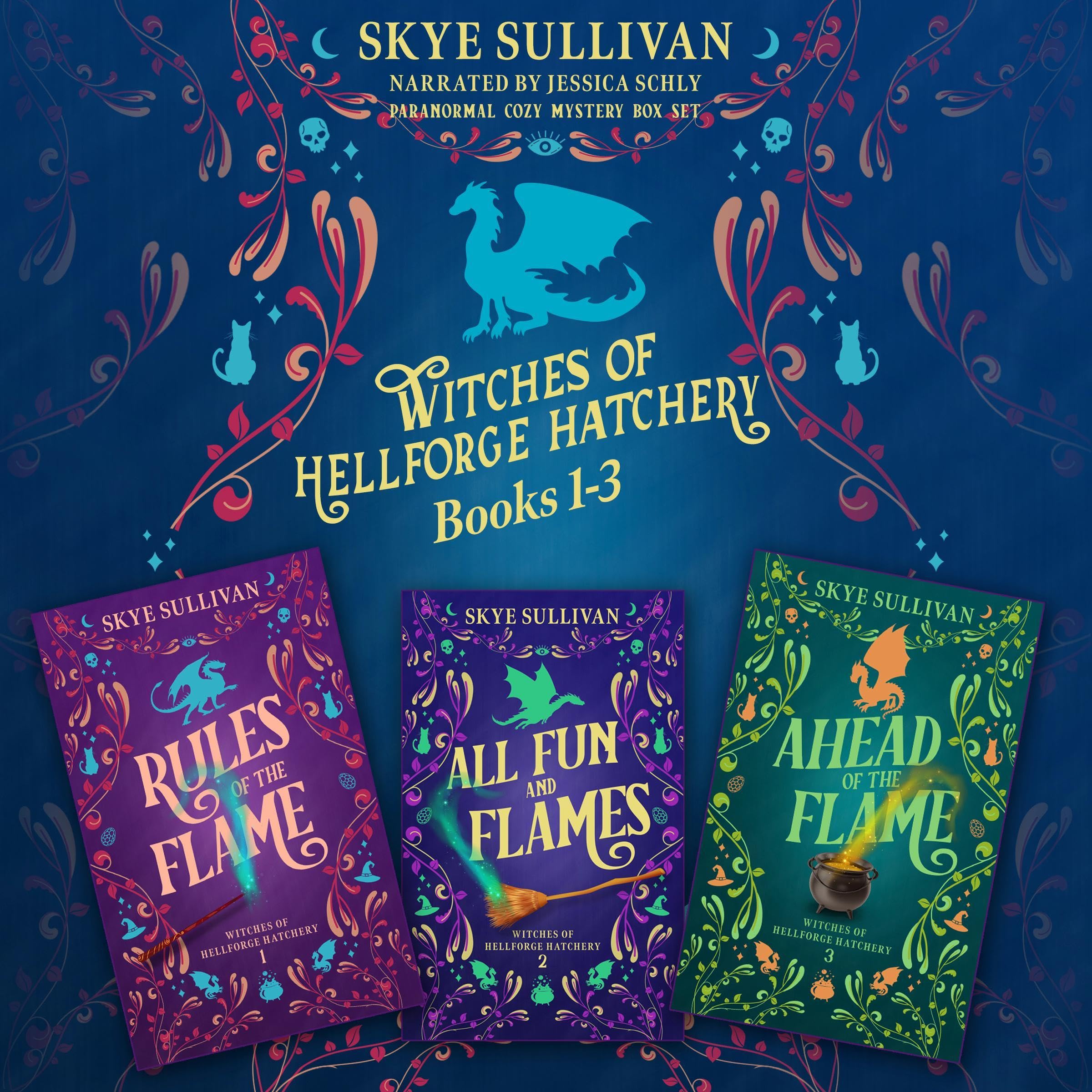 Cover art for Witches of Hellforge Hatchery Paranormal Cozy Mystery Box Set, Books 1–3
