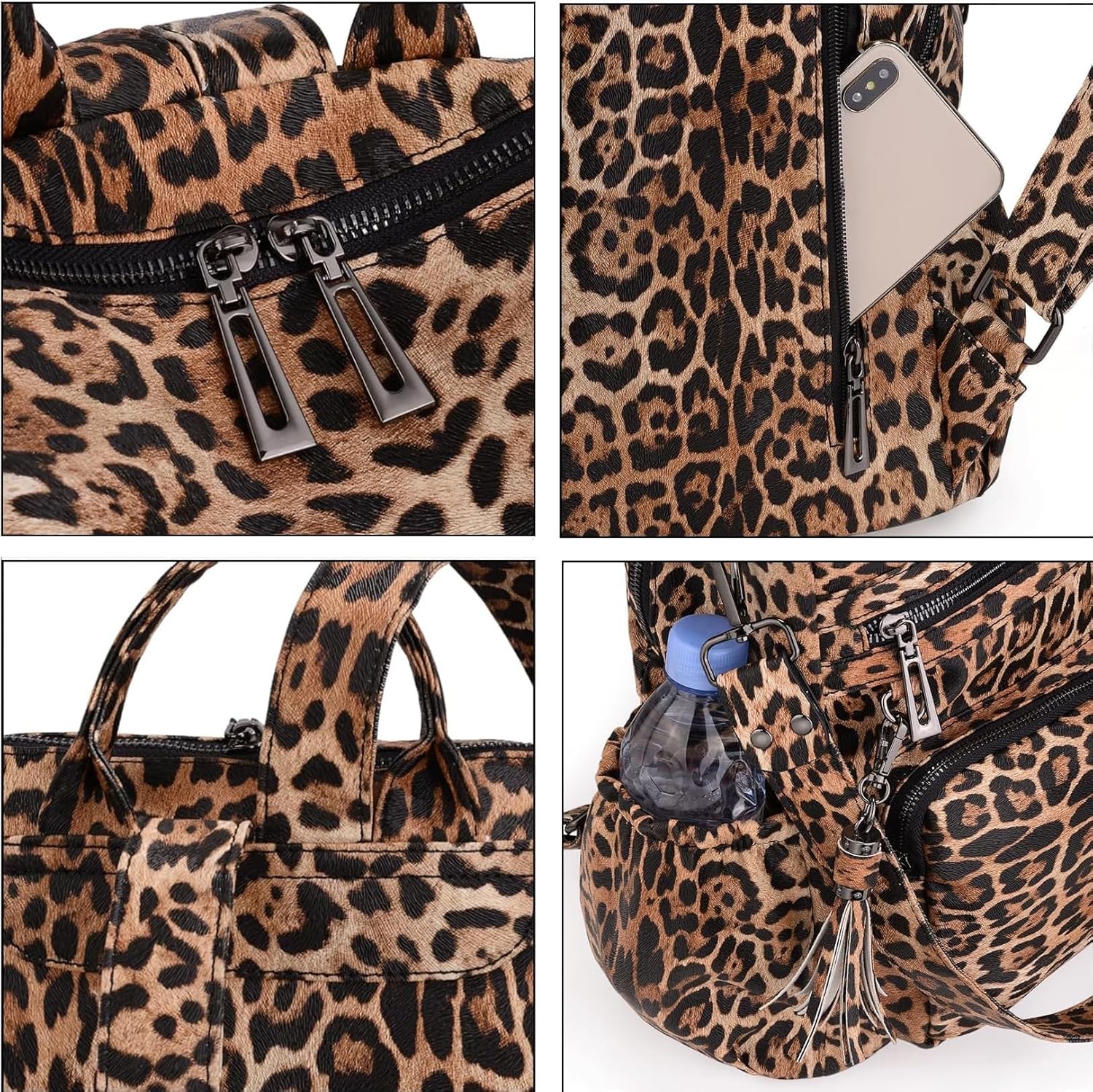 Uromee Travel Backpack Purse for Women Vegan Leather Ladies Fashion Tassel Shoulder Bag Convertible