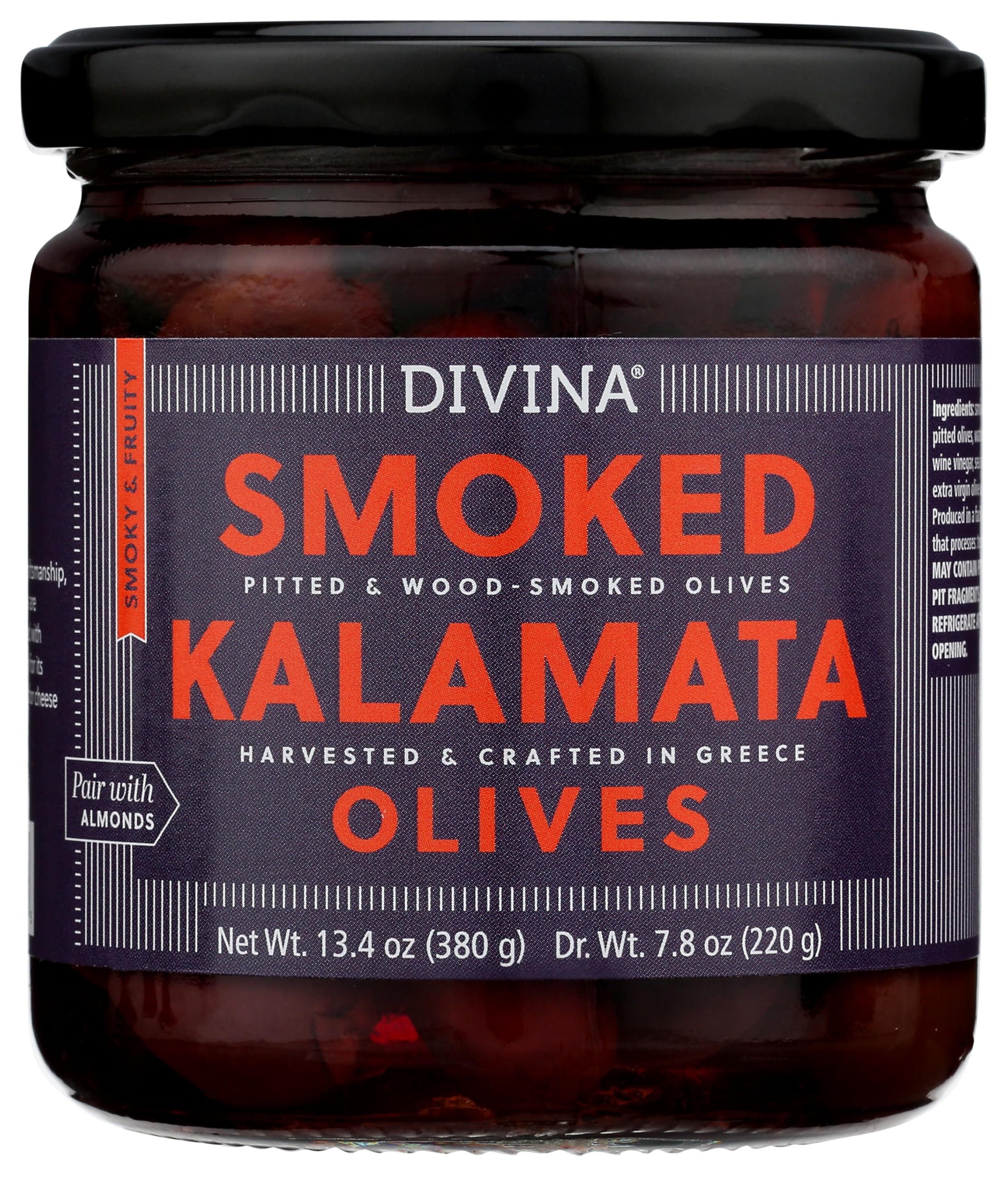 Divina, Smoked Kalamata Olives, 13.7 Ounce