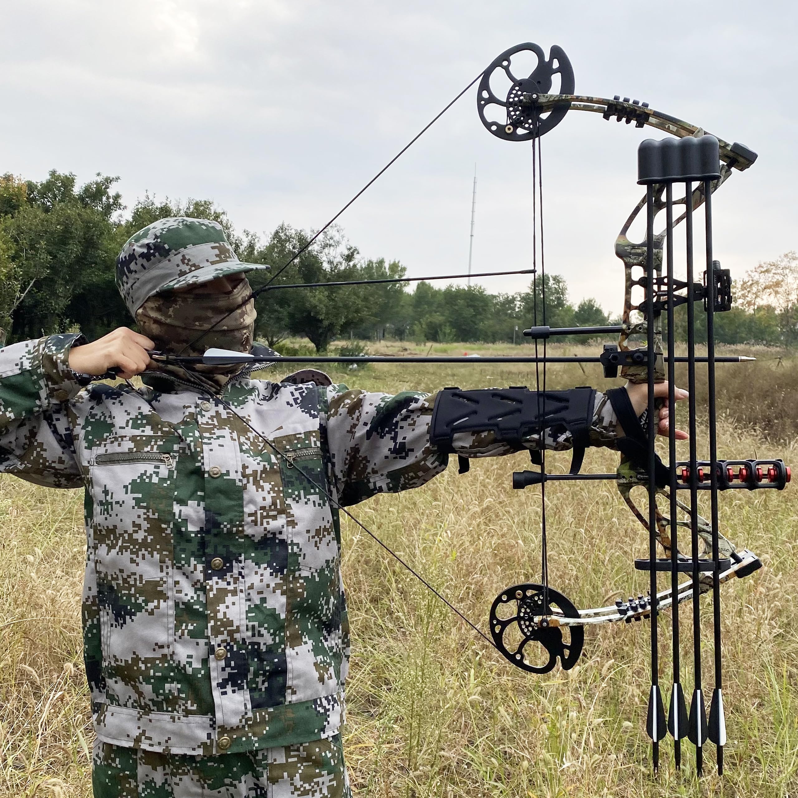 Arco Compound Set PRO Adulto 0-70 LBS Arco da Caccia e Pesca con L'Arco Freccia e Arco Composto Set Arco per Tiro con L'Arco Caccia Bersaglio Pratica Mancini Destrorsi