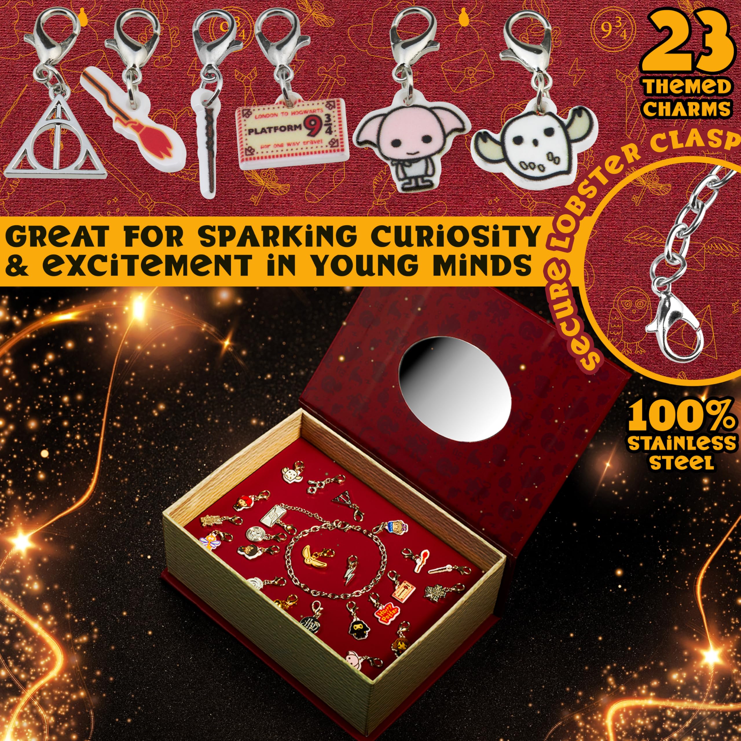 Harry Potter Advent Calendar 2025 for Girls Teens Jewellery Christmas Countdown Calendar, Bracelet & Charms - Image 4