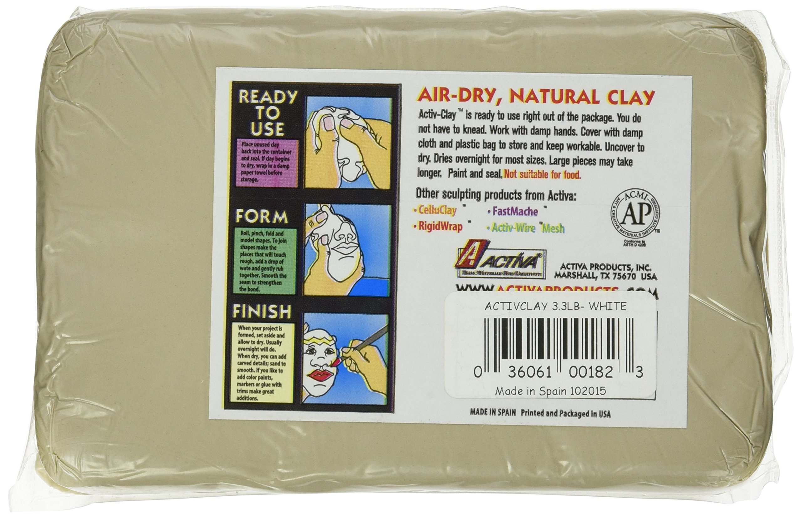 Activa Activ Arcilla Seca al Aire 1,5 kg-Blanco