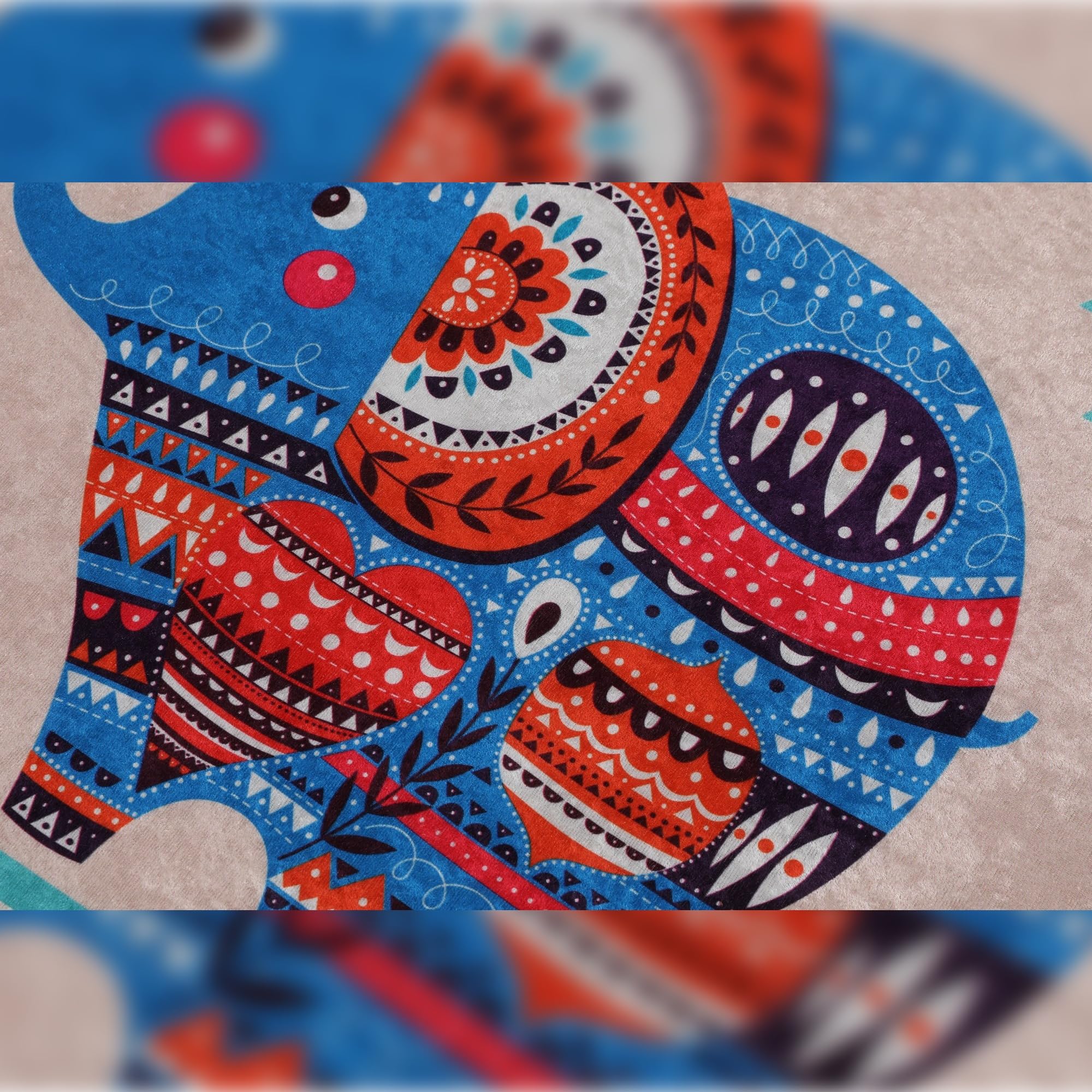 Setmat Set (3 Stück) Creme mit Elefant Farben