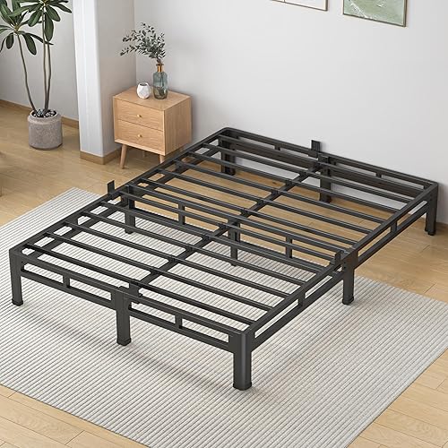 Miniatura 13 de NKZ Marco de Cama Tamaño King de 20 Pulgadas, Marco de Cama de Metal y Plataforma de Somier 2 en 1 con Patas de Esquinas Redondeadas, Capacidad de