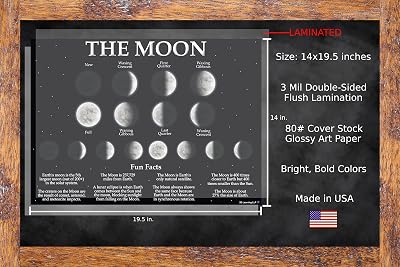 Solar System Moon Phases Chart - Laminated 14x19.5 - Bermuda | Ubuy