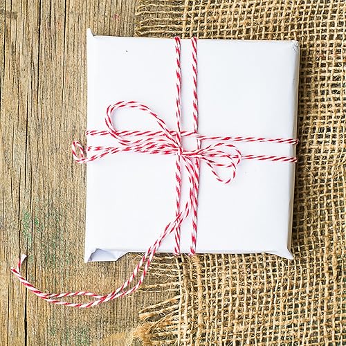 Miniatura 5 de Sunmns Cuerda de algodón de Navidad para envolver regalos, manualidades de arte, 656 pies (multicolor A)