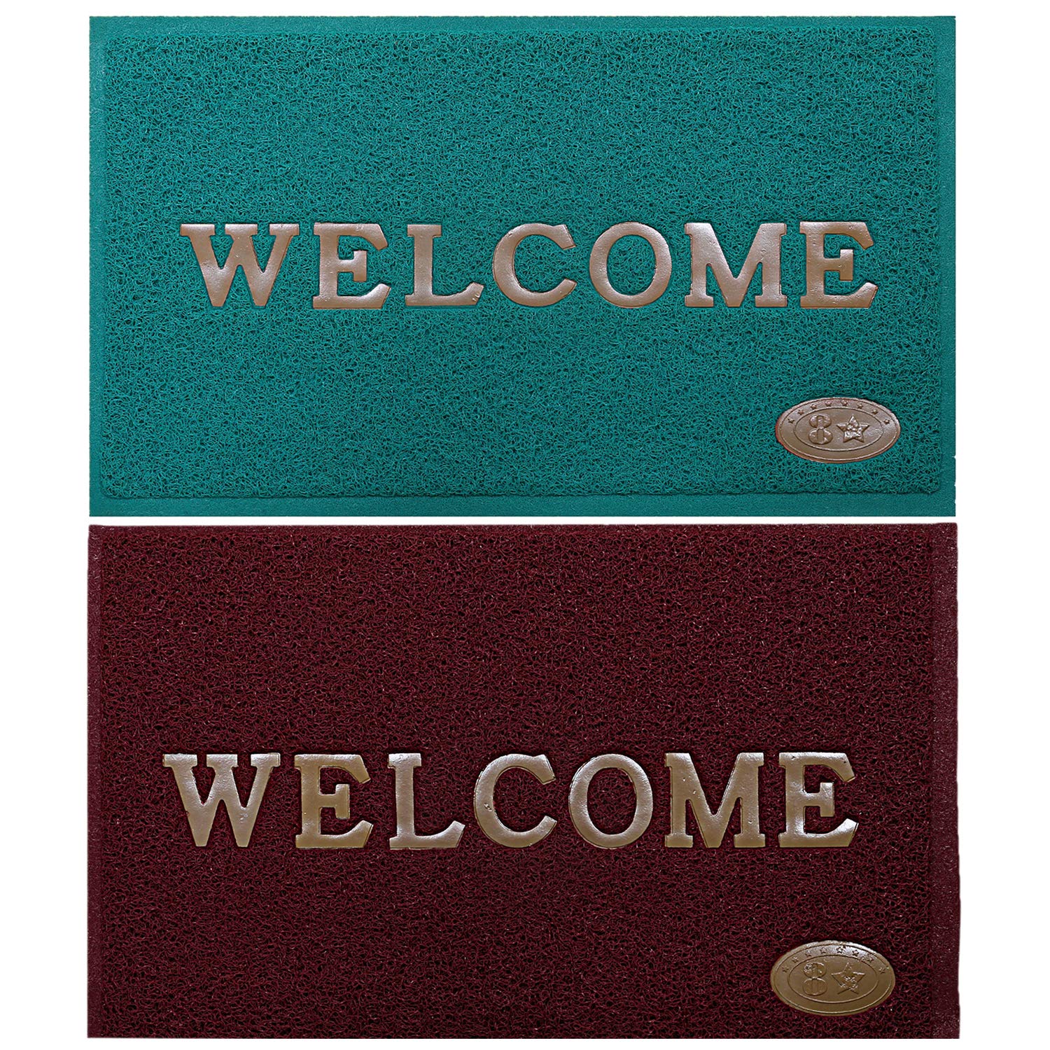 BENAVJI PVC Anti Skid Welcome Door Mat Green Maroon, Rectangular, 58x38 cm Pack of 2 (B0CSN2KTYB) Amazon Price History, Amazon Price Tracker