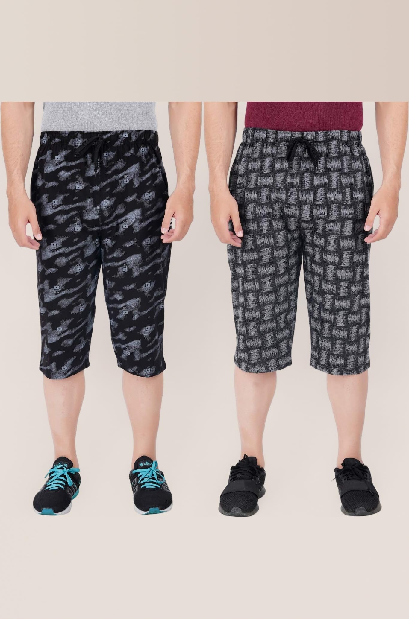 - Men's Regular Fit Three Fourth Capri (Pack of 2)