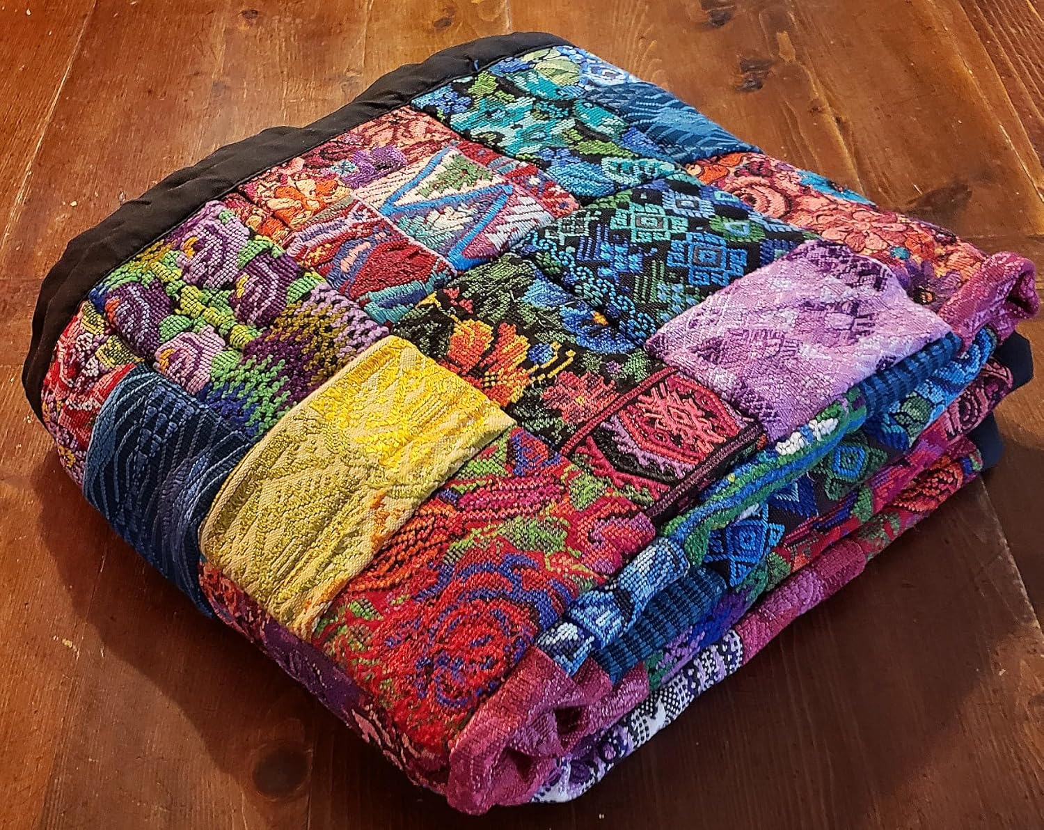 Handmade Colorful Embroidered Huipile Guatemalan Blanket