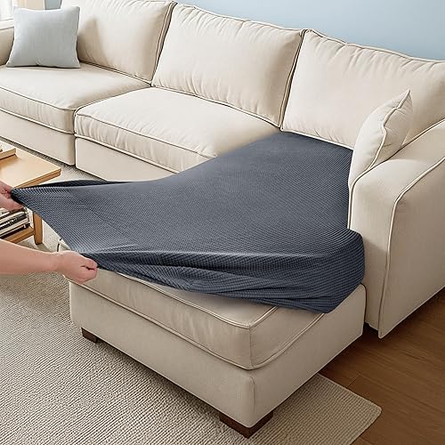 Vista 414 de CHUN YI - Funda elástica de cojín para sofá biplaza, funda de asiento de sofá con tela jacquard de elastano (mediana, color verde azulado) Verde