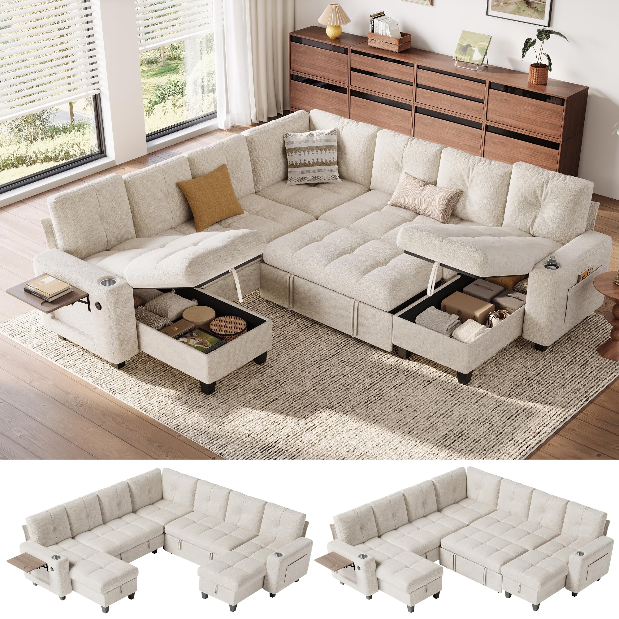 LINSY HOME Modular Sectional Sofa Bed