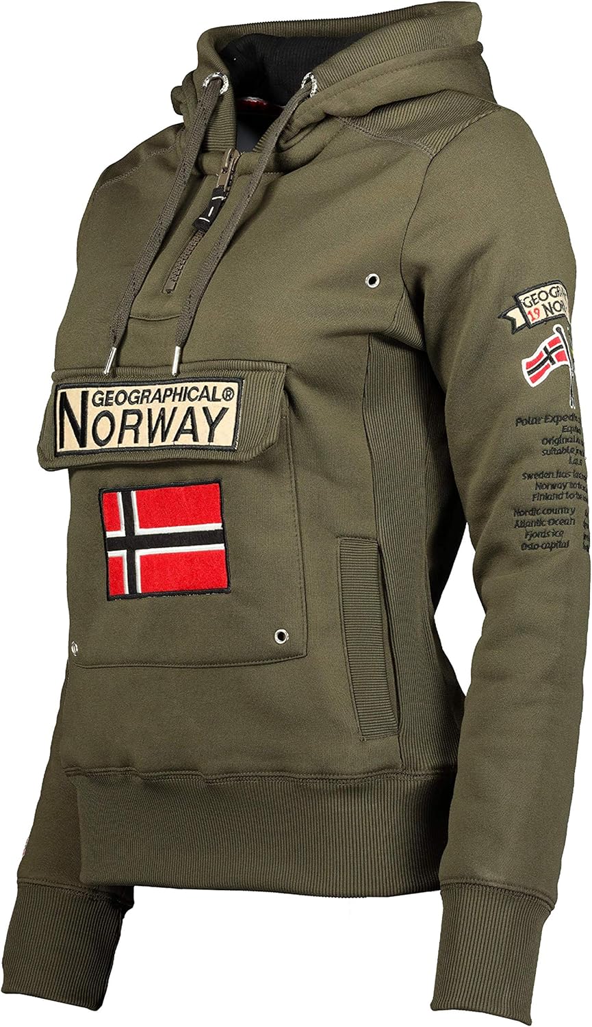 Vest Met Capuchon En Print Heren Geographical Norway Garadock Dark Green 4