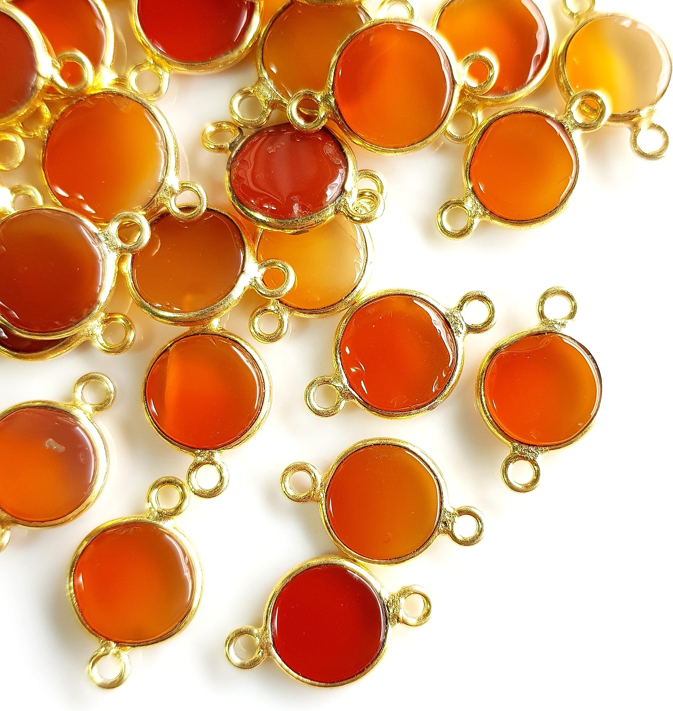 Rare Gemstone | Natural Gemstone Connectors for jewelry making, Gemstone Charms for DIY Jewelry Necklace, bracelet, Natural Stone Pendants For gifts, 4 Pieces, Size – 5 MM Approx. 24K Gold Plated
