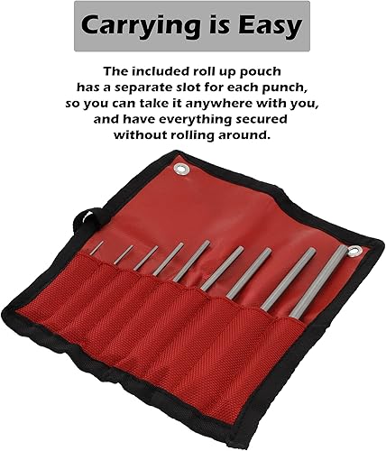 Miniatura 7 de RamPro set de punzones con bolsa para almacenamiento, kit de herramientas de remoción de acero de 9 piezas | perfecto para joyas, relojes, rifles