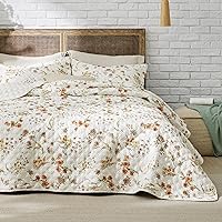 Vista 15 de Bedsure Patchwork Quilts Queen Size - Reversible Blue Floral Comforter Queen Size, Spring Lightweight Bedspread Boho Quilted Bedding, Soft 01