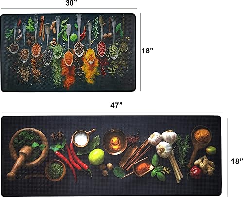 Miniatura 9 de UpNUpCo Alfombrilla antifatiga para el suelo de la cocina, diseño artístico y colorido, antifatiga, para poner delante del fregadero, alfombrilla