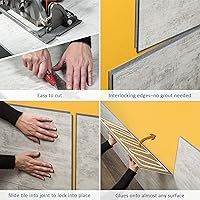 Vista 7 de Palisade - Azulejos de vinilo entrelazados impermeables para pared, cocina o baño, granito Prado (4.5 x 11.1 pulgadas. Muestra)