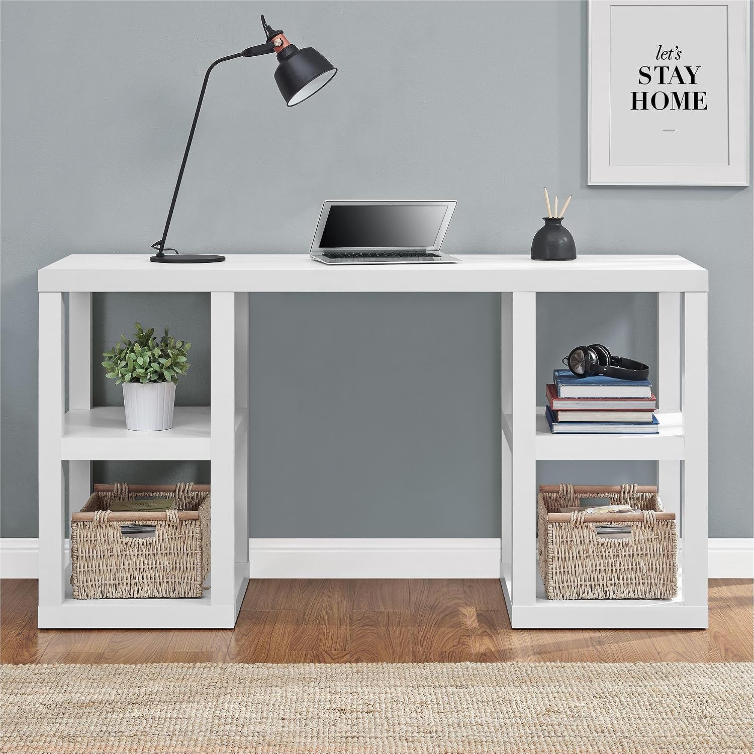 Ameriwood Home Parsons Deluxe Desk, White