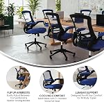 Flash Furniture Mid-Back chaise de bureau ergonomique pivotante en mesh bleu avec bras à bascule