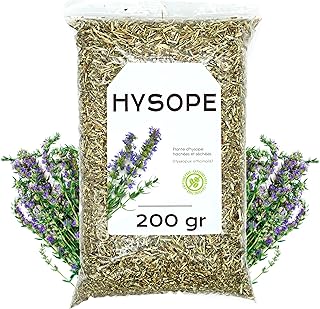 Hysope Tisane 200 gr - Hysope Herb - Hysope Feuilles Coupées Thé - Propriétés Naturelles et de Santé - Infusion de Plantes (200 gr)