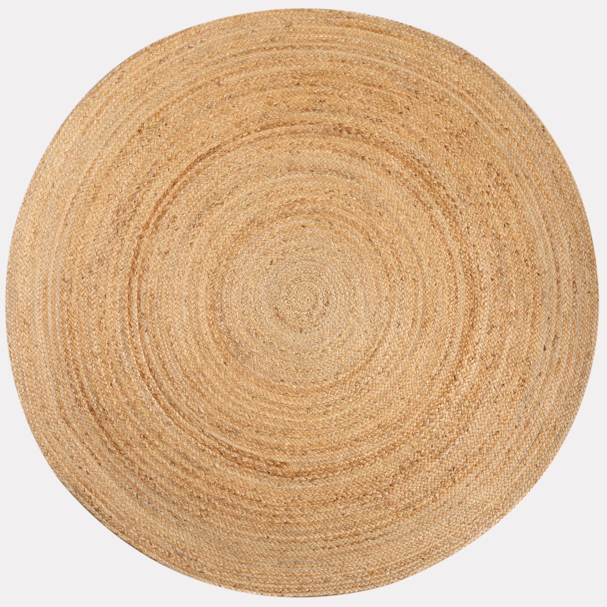 Steffensmeier Jute Teppich Goa | Rund | Wohnzimmer, Flur, Eingangsbereich, Naturfaser, handgeflochten, Größe: Ø 80 cm