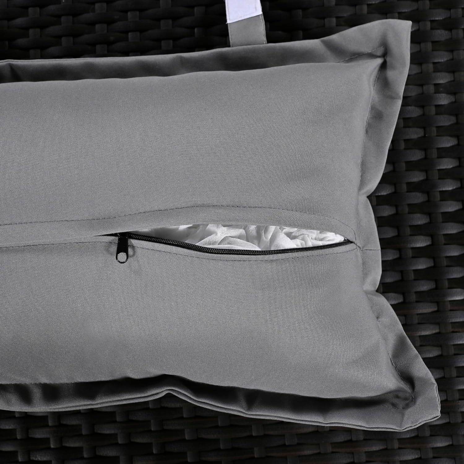 2pcs Outdoor Daybed Set with 5-Position Adjustable Loveseat, Lounge Roof, and Grey Cushions – Grey & Fabric Patio Sofa for Poolside, Backyard