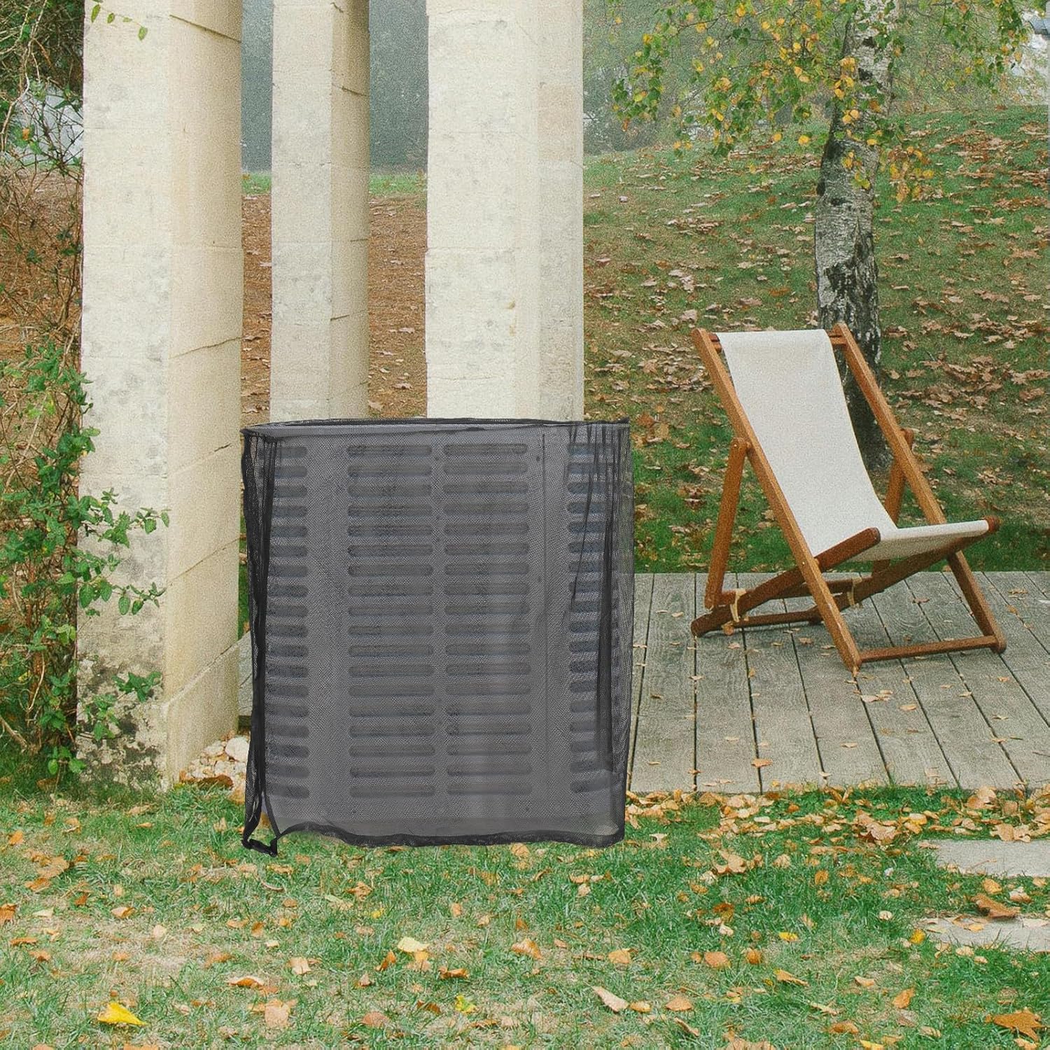Outdoor Ac Unit Cover: Full Mesh Air Conditioner Protector Prevents Clogging From Leaves And Debris - Easy To Install And Remove