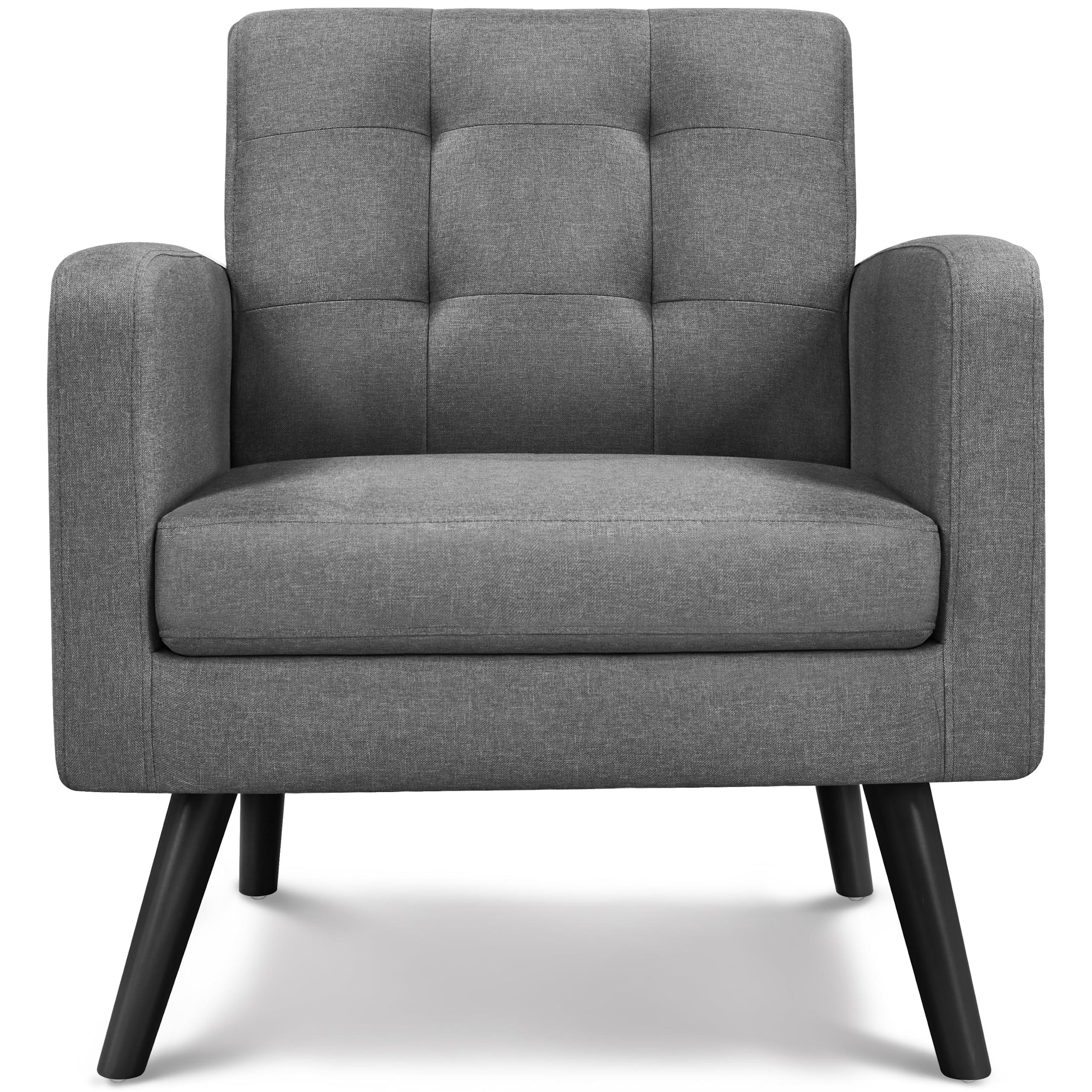 Topeakmart Mid Century Accent Chair, Modern and Cozy Barrel Sofa Chair with Thick Cushion and Sturdy Wood Legs for Living Room/Bed Room/Office Waiting