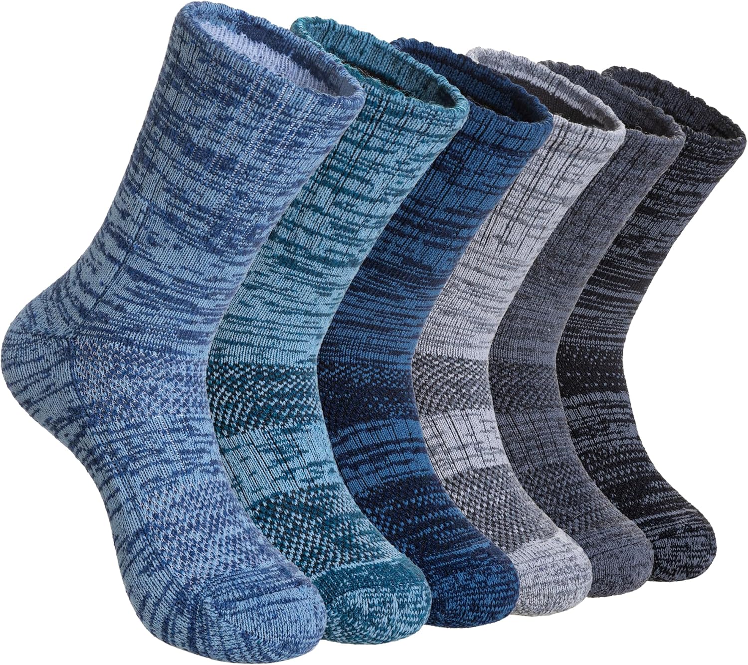 SeeyAN Kids Merino Wool Hiking Socks Winter Thermal Warm Boys Girls Toddler Thick Cushioned Boot Crew Socks 6 Pairs