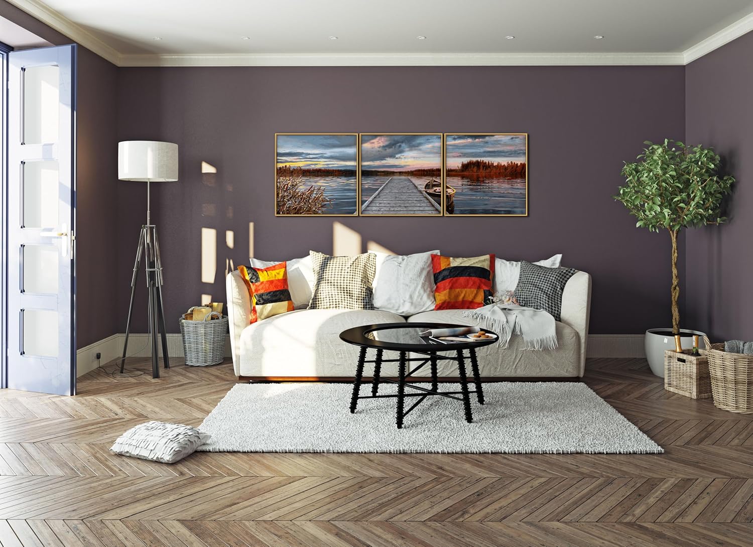 Schipper 609470754 "Sunrise by The Lake Paint by Numbers Triptych