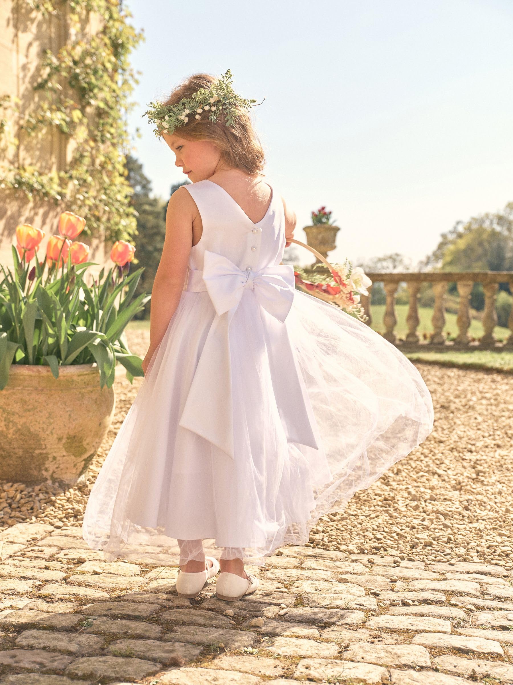 NEXT Niñas Vestido de Flores con Lazo para niña