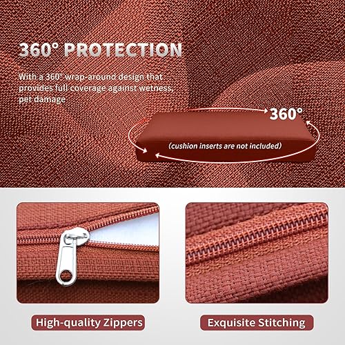 Miniatura 4 de NICESOUL 20 fundas de cojín de patio de 27 x 27 pulgadas, resistente a la decoloración y a los rayos UV, funda de repuesto modular para exteriores