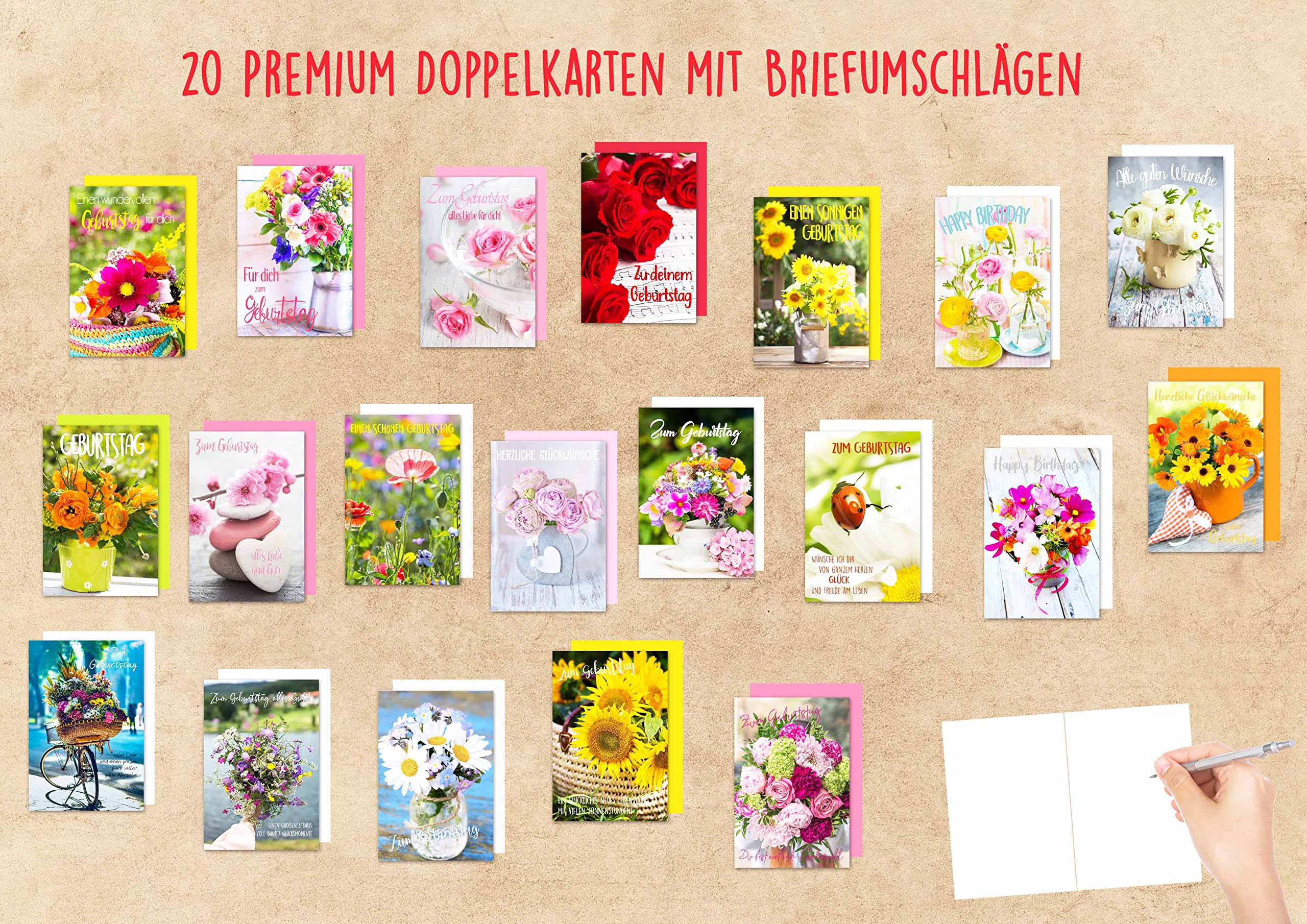 Edition Seidel Set Of 12 Exclusive Preiu Birthday Cards With Fine Gold Ebossing And Envelope