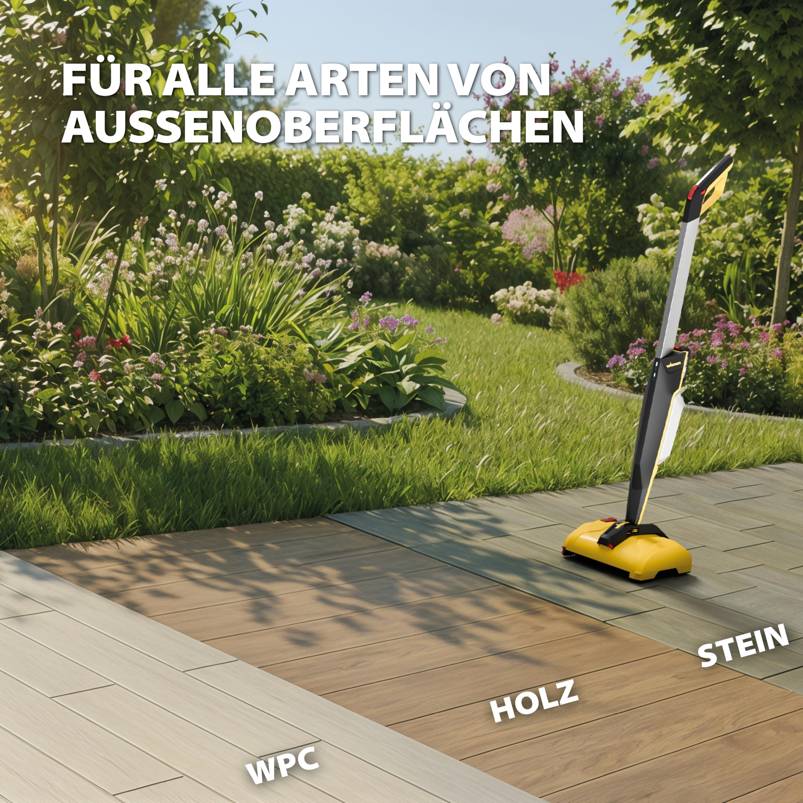 WAGNER Multifunktions-Terrassenreiniger Levaro Powerbrush 18V (Akku und Ladegerät sind nicht im Lieferumfang enthalten) - für die unkomplizierte Unterhaltsreinigung von Außenbereichen