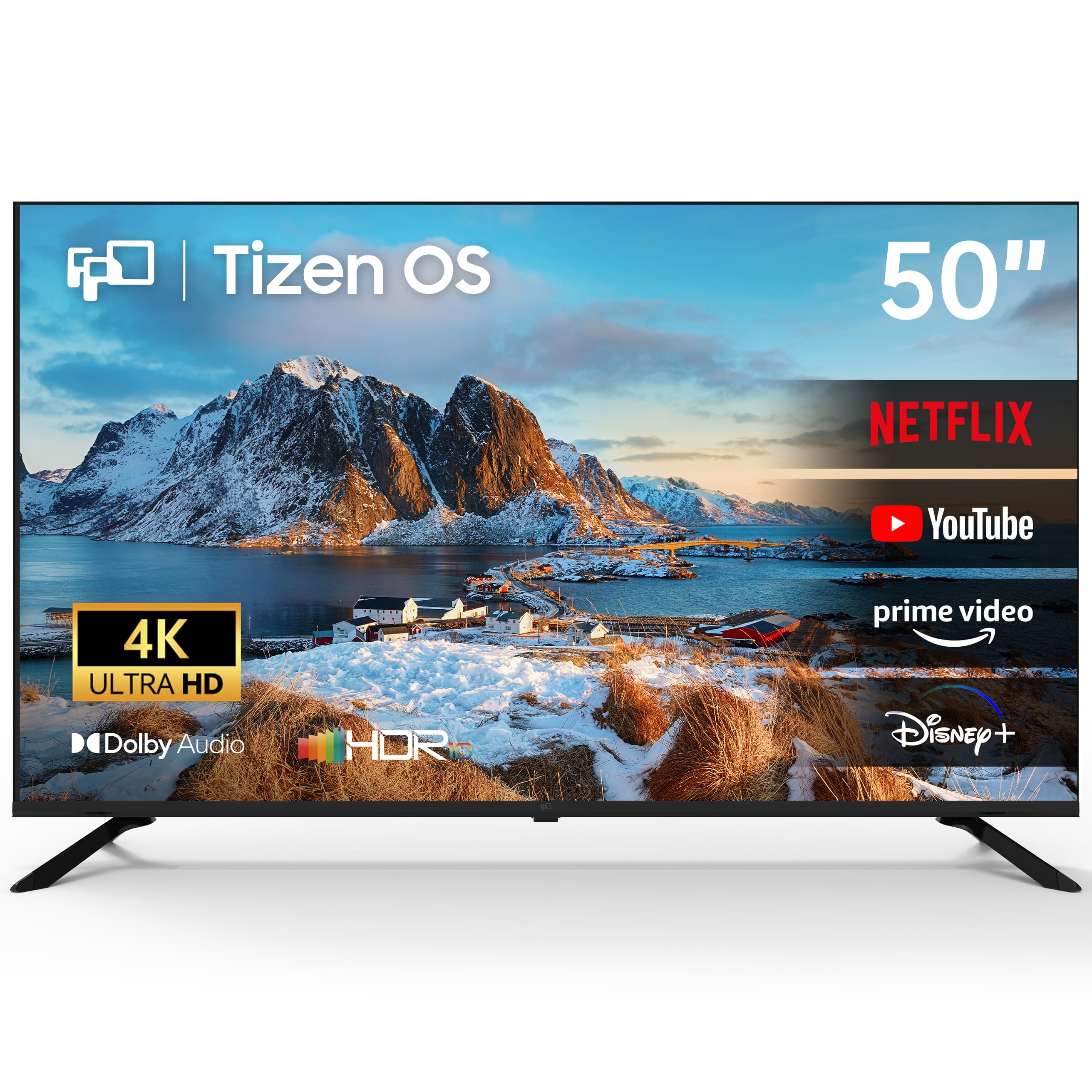 FPD 50 Pouces (127 cm) 4K Smart TV Tizen OS with HDR 10 Dolby Audio (AT50) | UHD television compatible with Samsung TV Plus, Airplay & Miracast, ALLM, HDMI 2.1, commande vocale sur app