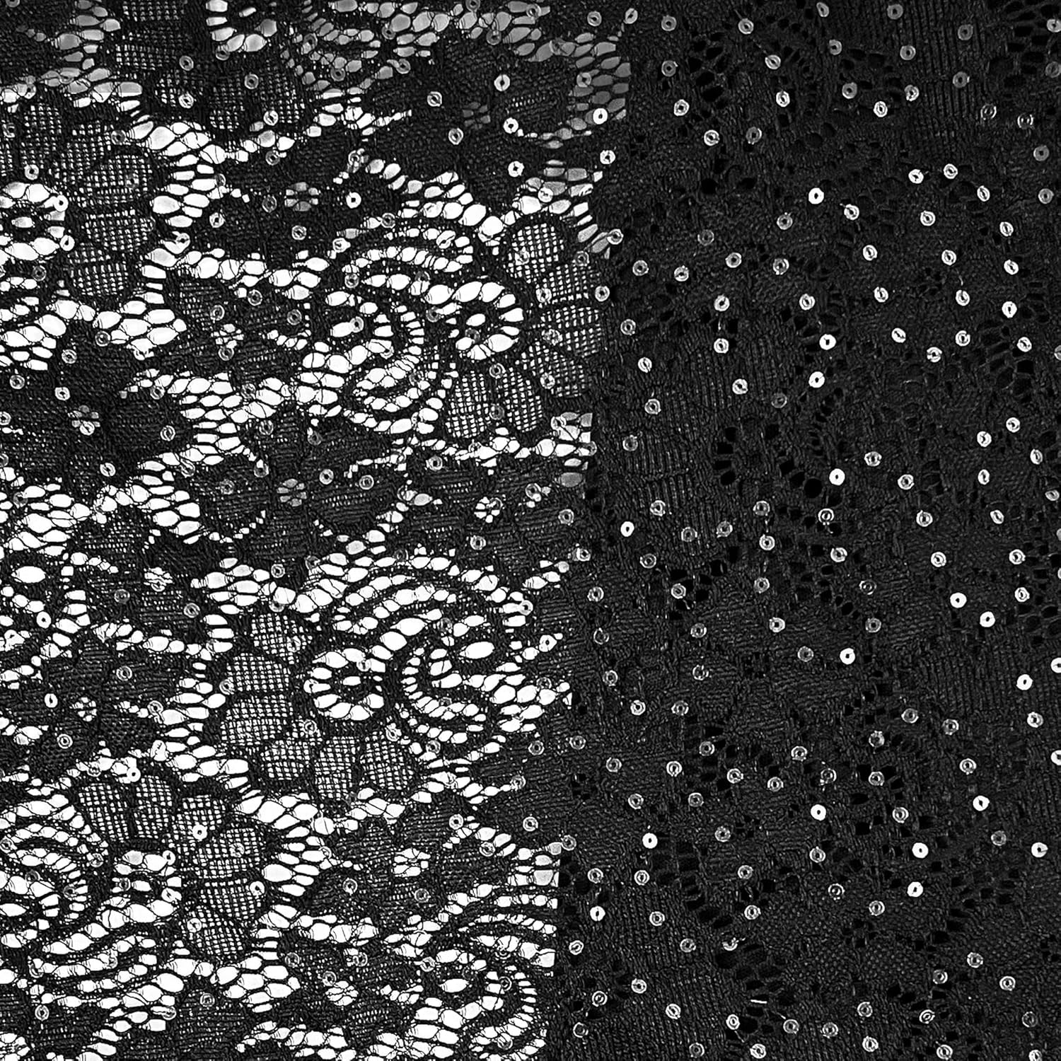 Brittany Black Women's V-Neck Embellished Overlay Knit Top Poncho - Image 4