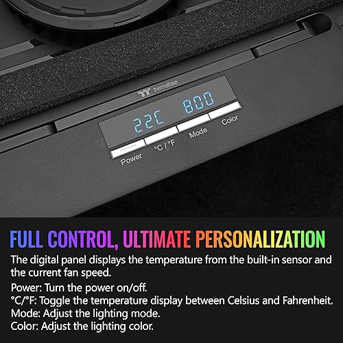 Miniatura 6 de Thermaltake Enfriador masivo para portátil EXTREME portátil de hasta 18 pulgadas 800  3500 RPM 48.5 CFM ventilador de flujo cruzado de 4.724 in