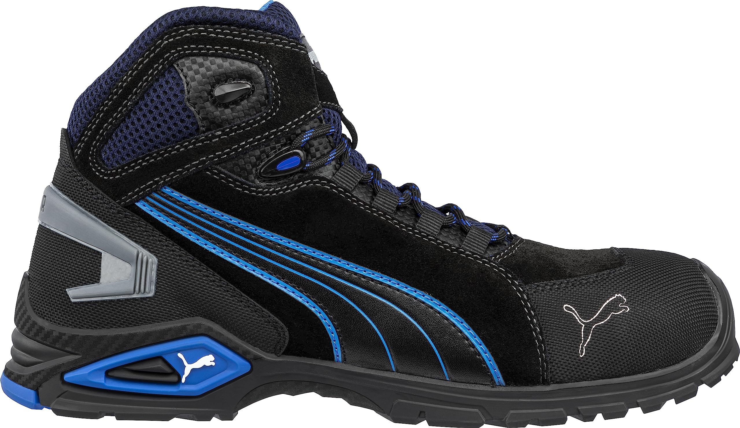 Puma Safety Rio - Zapatos de Trabajo para Hombre, Color Negro, S3 SRC, Puntera de Aluminio, antipinchazos, Antideslizantes, para Hombre, Black, 10