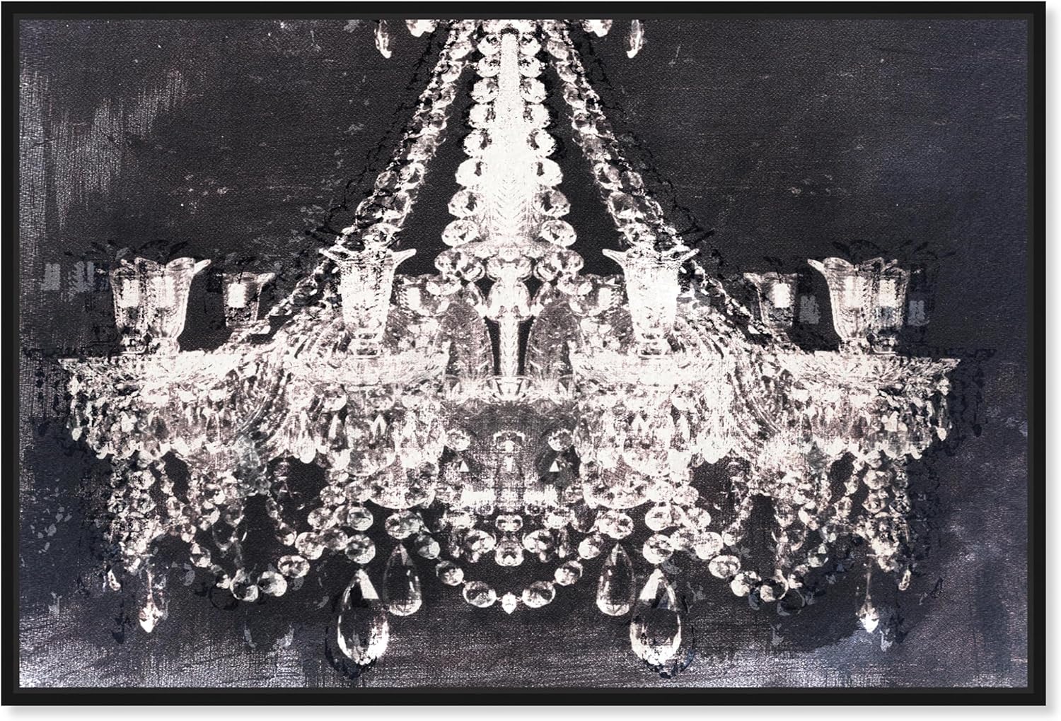 The Oliver Gal Artist Co. Fashion and Glam Modern Canvas Art - Dramatic Entrance Night, Wall Art for Living Room, Bedroom, and Bathroom, 54 in x 36, Black and White Home Decor