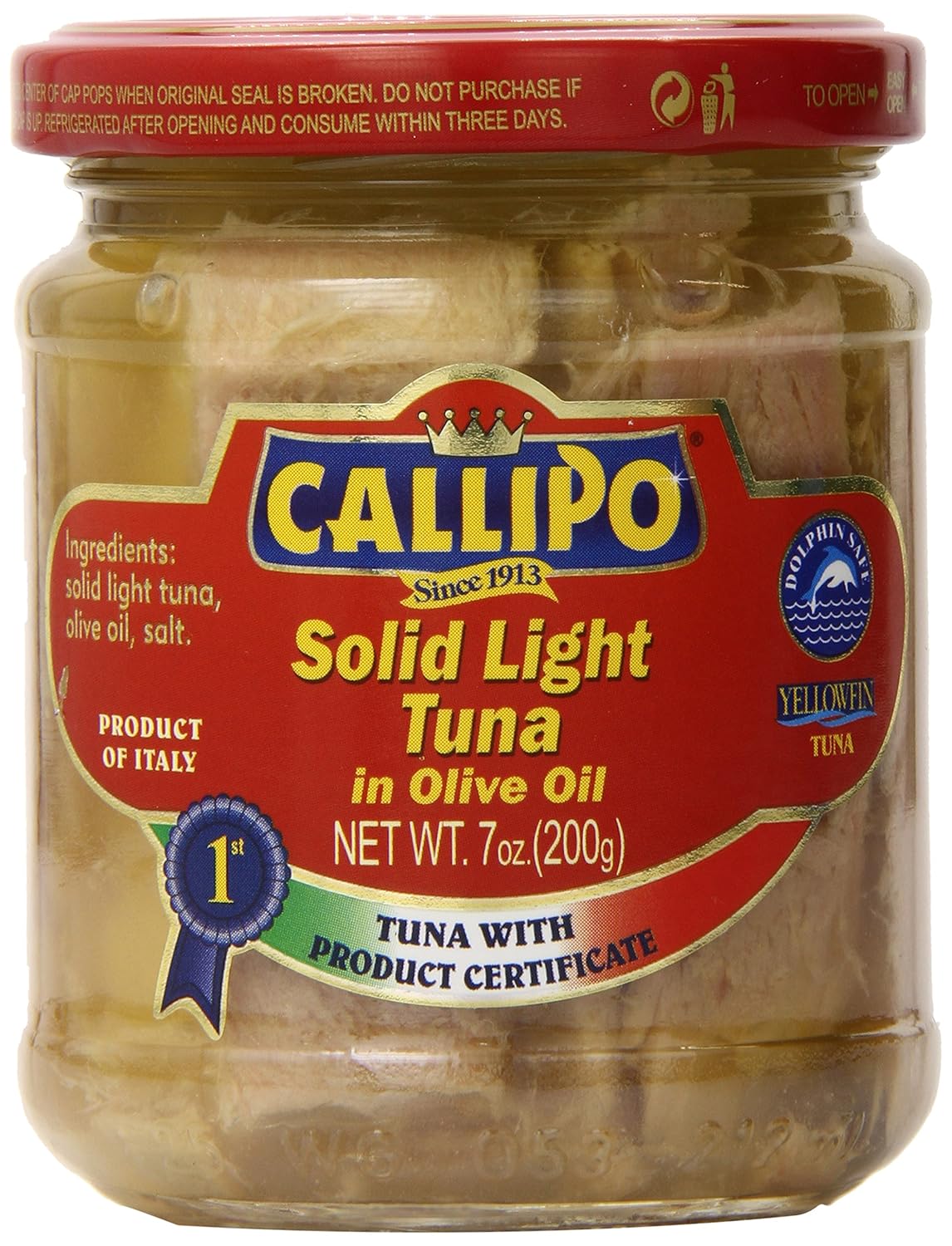 Yellowfin Tuna packed in Olive Oil (Filetti di Tonno in