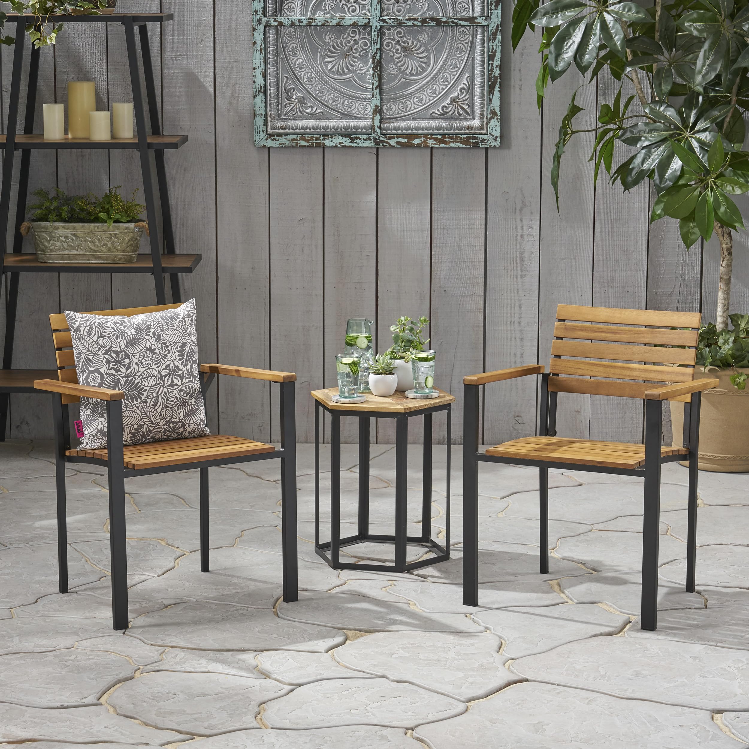 Knock on wood イス Amazon.com: Wood and Metal Chair : Patio, Lawn & Garden