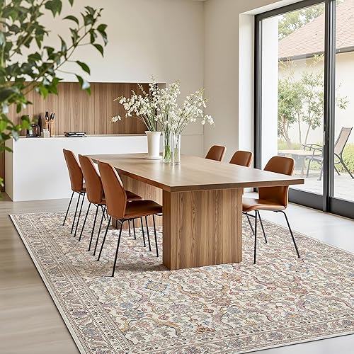 Miniatura 208 de Rugland Alfombras de área de 8 x 10, alfombra lavable resistente a las manchas, alfombras antideslizantes para sala de estar, alfombras tribales